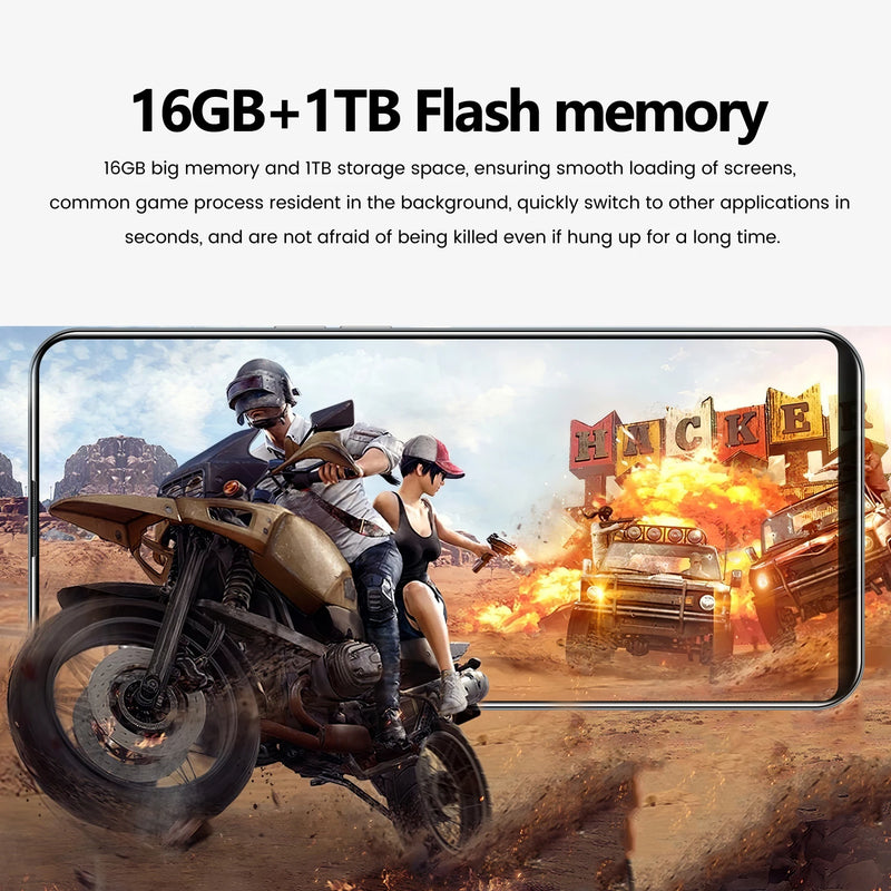 2025 New Reno 10 Pro Smartphone 7.3 inch Full Screen 5G Cell Phone 16TB+1TB 7800mAh Mobile Phones 108MP Global Version Celulares