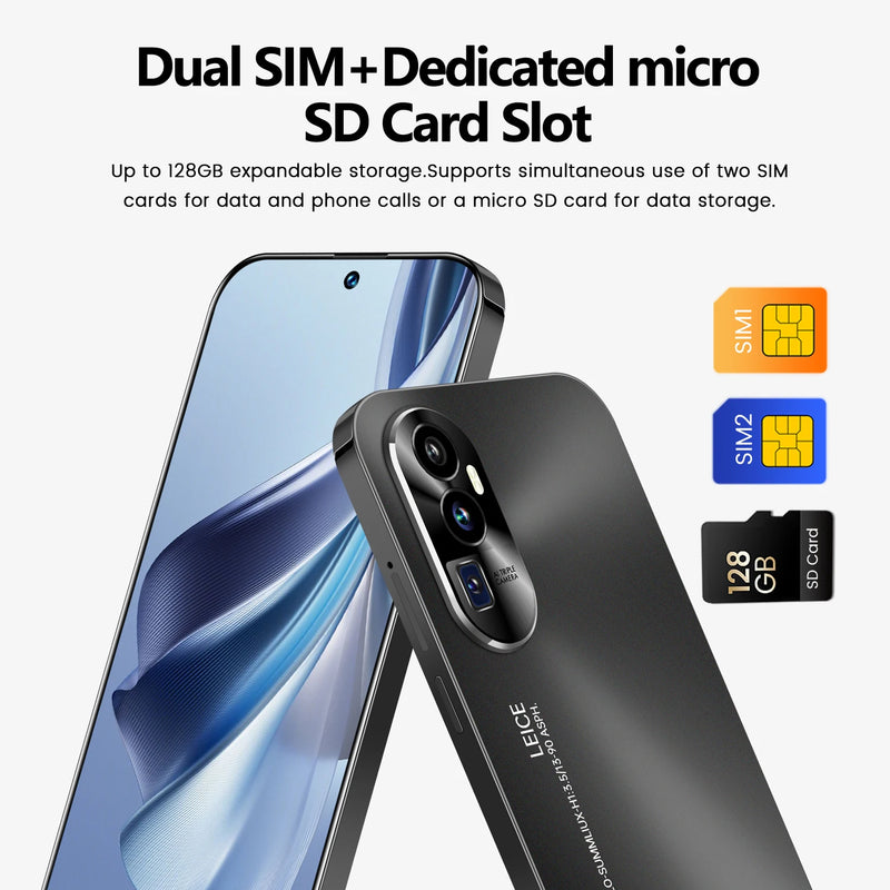 2025 New Reno 10 Pro Smartphone 7.3 inch Full Screen 5G Cell Phone 16TB+1TB 7800mAh Mobile Phones 108MP Global Version Celulares