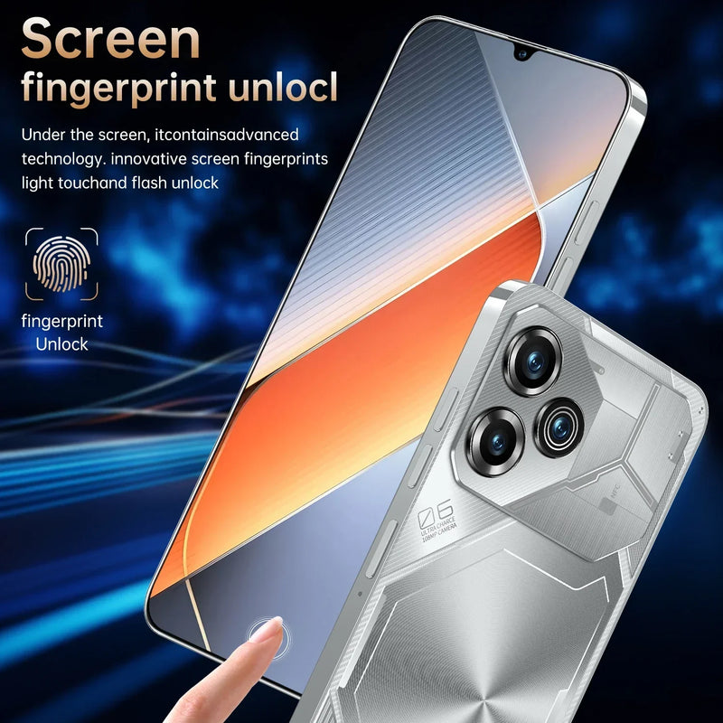 Pova 6 Pro Smartphone 22GB+2TB 7.3 inch Large Screen 8000mAh 4G 5G Dual SIM Cellphone 108MP Camera 10 Core Chip Super Game Phone