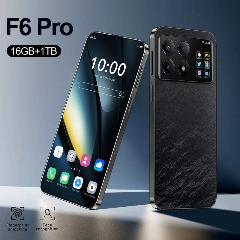 Super F6 Pro Smartphone 4G 5G 7.3inch Android 14 22G+2T Snapdragon 8 Gen3 Dual SIM Phone 8000mAh  Mobile Phone