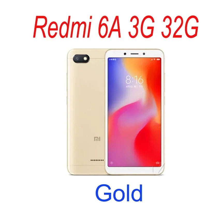 Original Xiaomi Redmi 6A Smartphone 3+32Gb Wholesale Xiaomi Mobile Phones Unlocked Android Google Play Redmi 6 Global Frimware